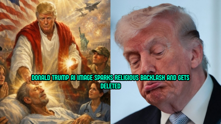 Trump faces backlash after posting an AI image resembling religious symbolism before deleting it.