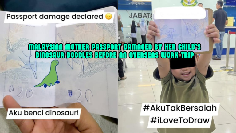 Malaysian Woman Misses Work Trip After Son Draws Dinosaur On Passport
