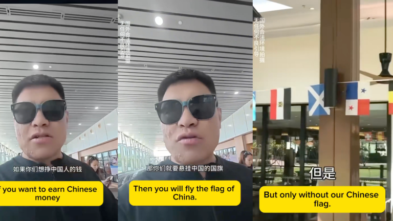 Chinese tourist entitlement in Malaysia:Tourist Questions Missing China Flag At Hotel