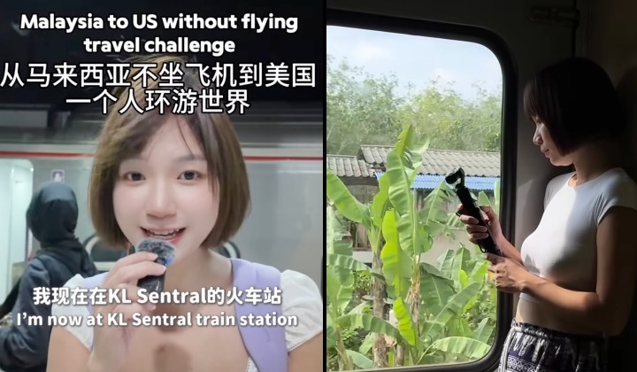 Malaysian woman beginning train journey from KL Sentral