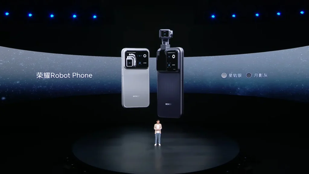 HONOR Robot Phone featuring a motorised robotic gimbal camera that can physically move and track subjects.