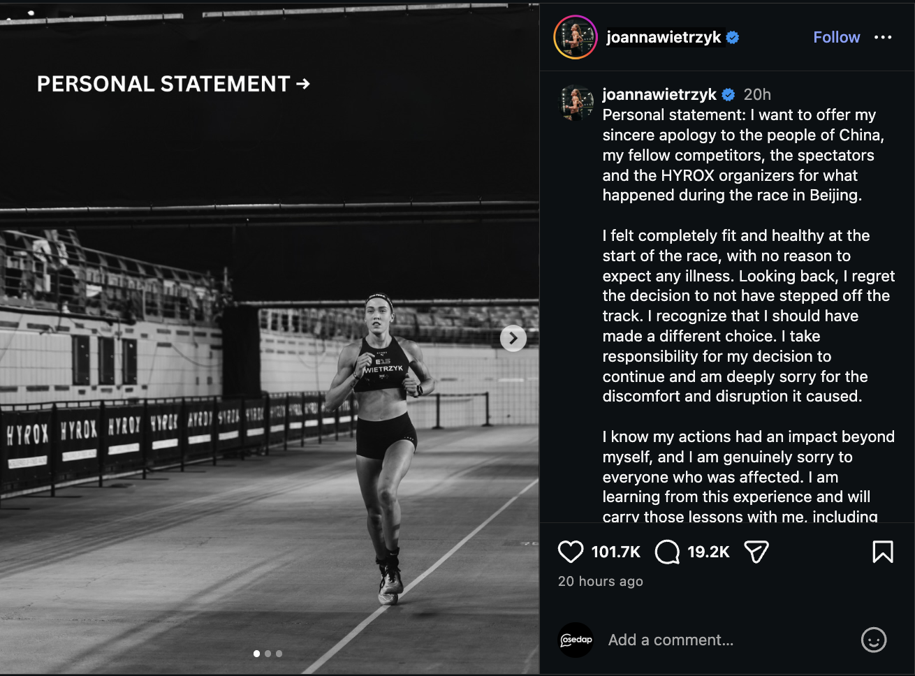 HYROX Beijing Athlete Joanna Wietrzyk Apologises And Gives Up Her Win After Controversial Race