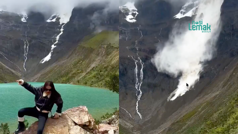 Tourists visiting Laguna Humantay in the Peruvian Andes, captured the exact moment avalanche occurred on the eponymous peak.